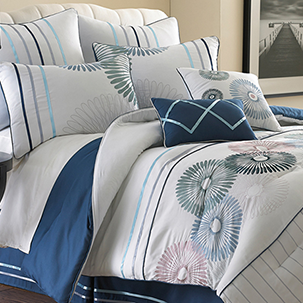 go to 8 piece Embroidered comforter set Quincy